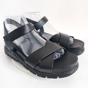 Cole Haan Zerogrand Sandals Leather Size 9 Criss Cross Preppy Strappy Open Toe